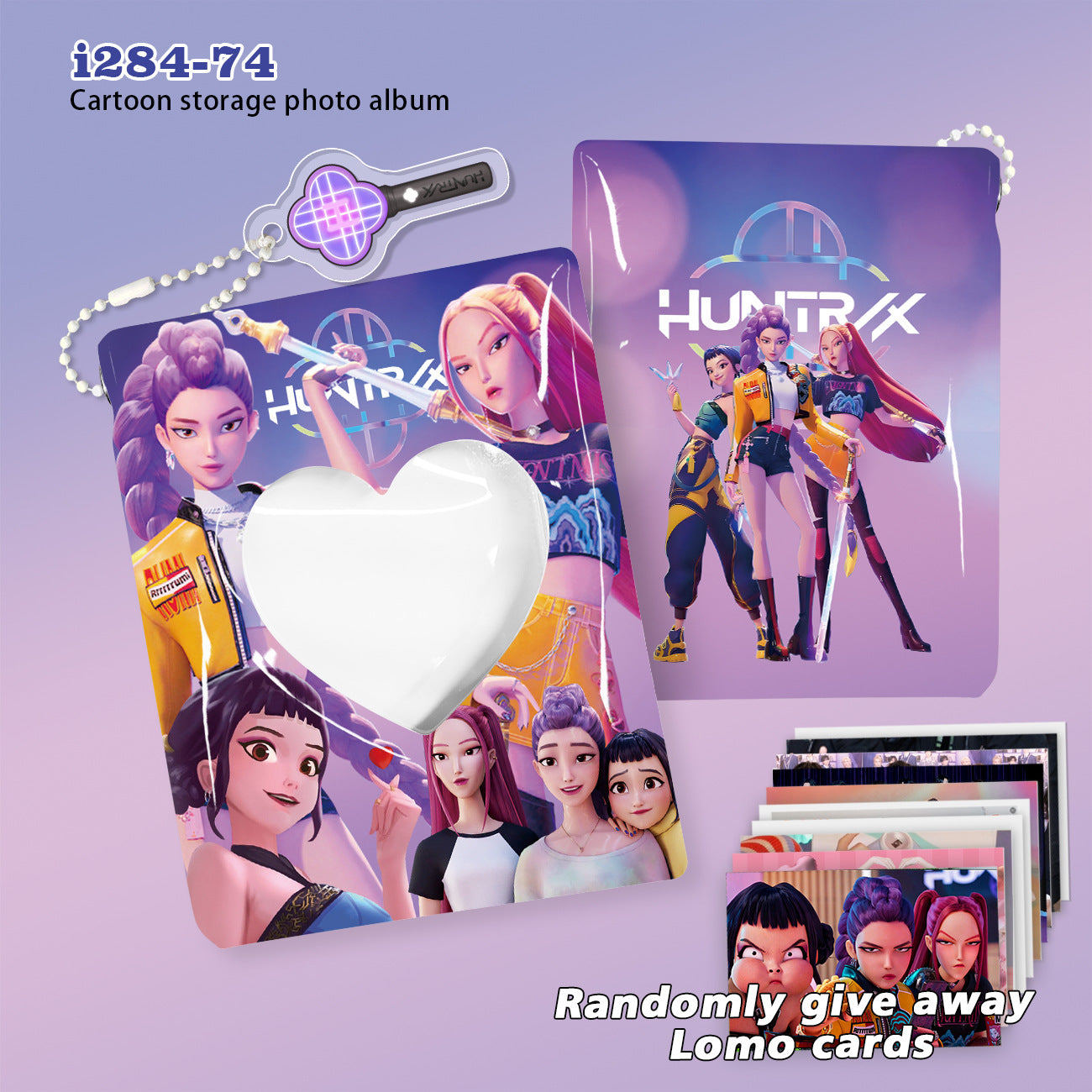 Cartoon Witch Hunters - K-Pop Style Group Card Album - 20 Pages (40 Slots) with Acrylic Pendant