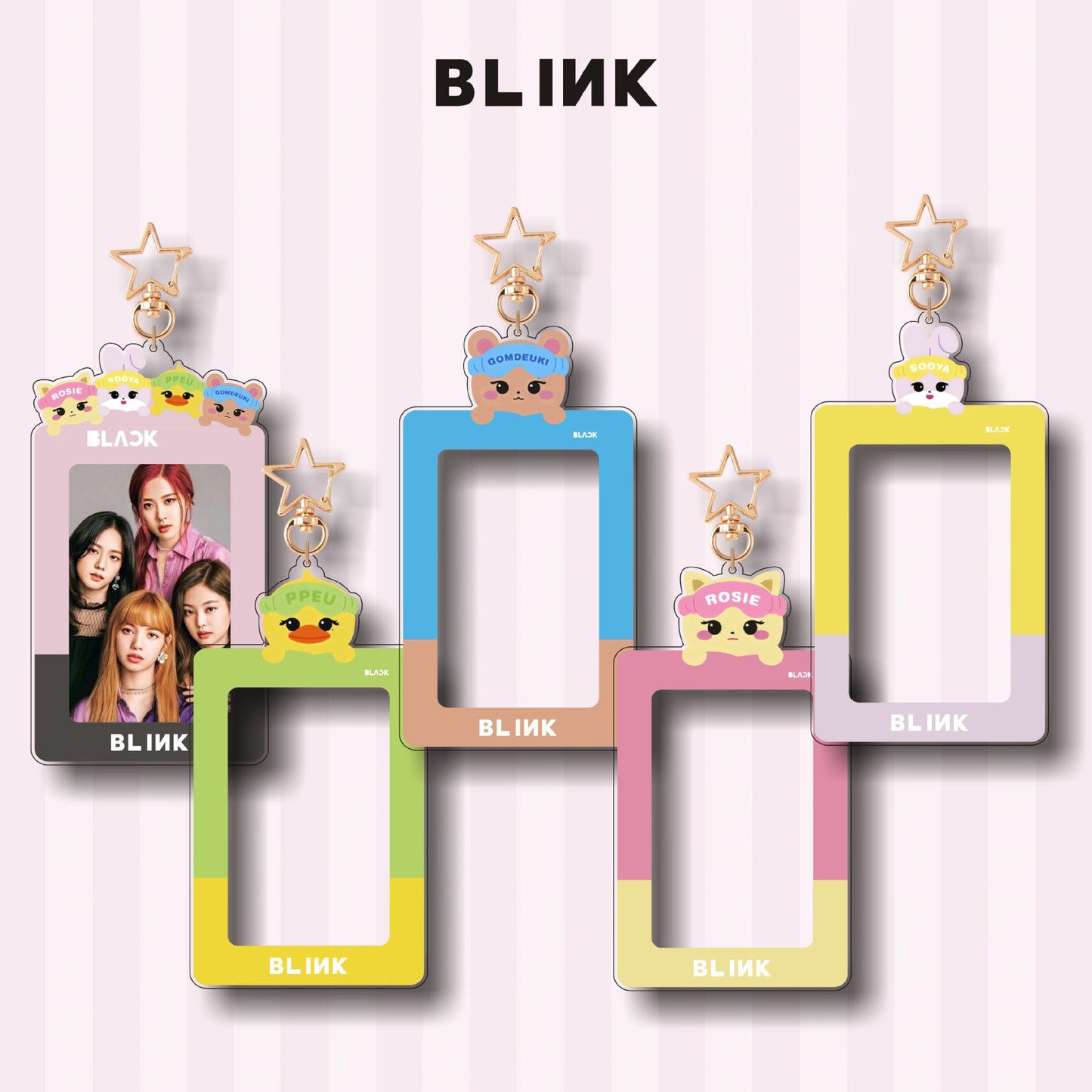 BLACKPINK Inspired Acrylic Photocard Holder Keychain - Cute Cartoon Edition