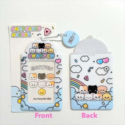 ENHYPEN Photocard Holder Keychain - Hard Case for K-Pop Photocards, Bus Pass & ID