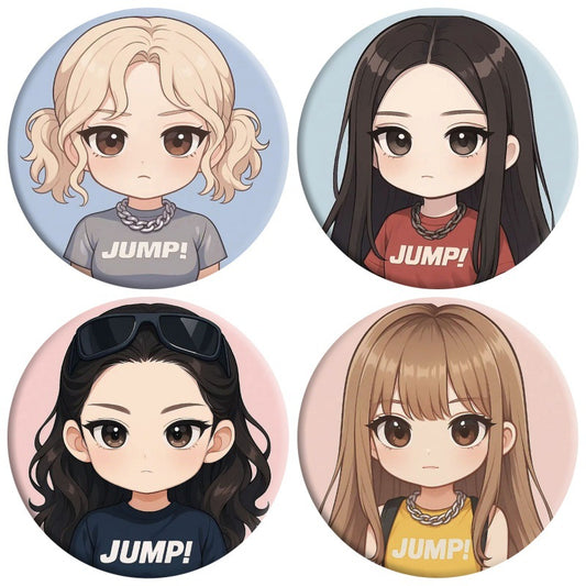 Blink JUMP Cartoon Badge Mirror Keychain