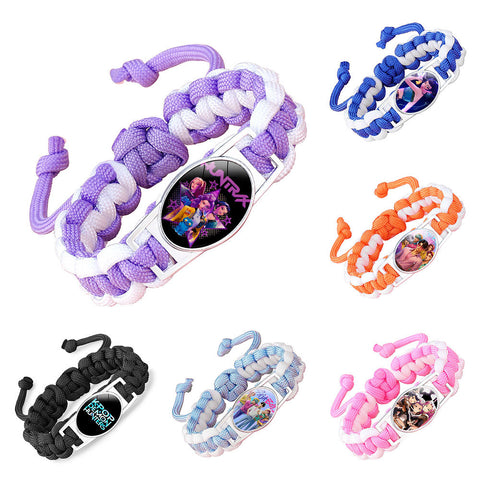 Demon Witch Hunting Group Anime Woven Bracelet - Adjustable Crystal Charm