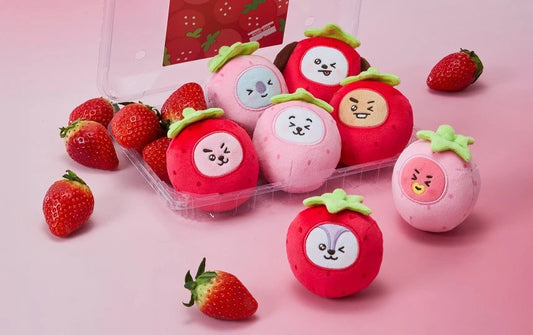 BTS BT21 “Strawberry Party” Merch – Stress Ball Plush