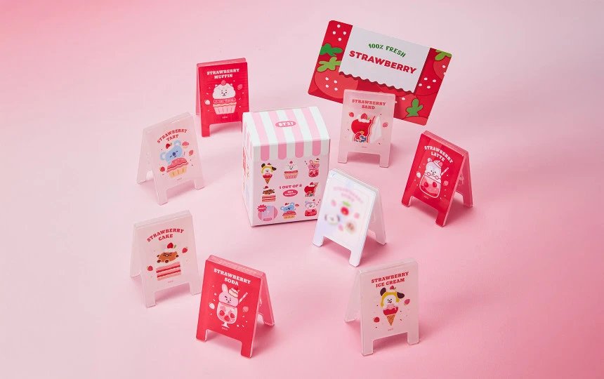 BTS BT21 “Strawberry Party” Merch – Random Acrylic Multi Clip