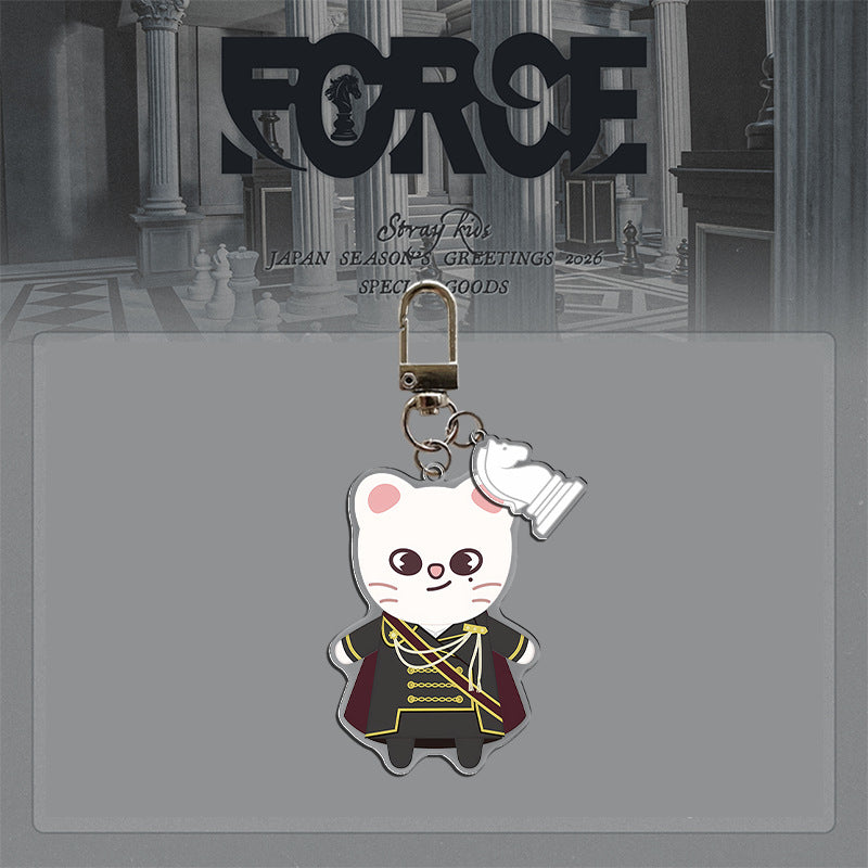 Stray Kids "FORCE" 2026 Desk Calendar Keychain Acrylic Pendant Knight Style King Chess