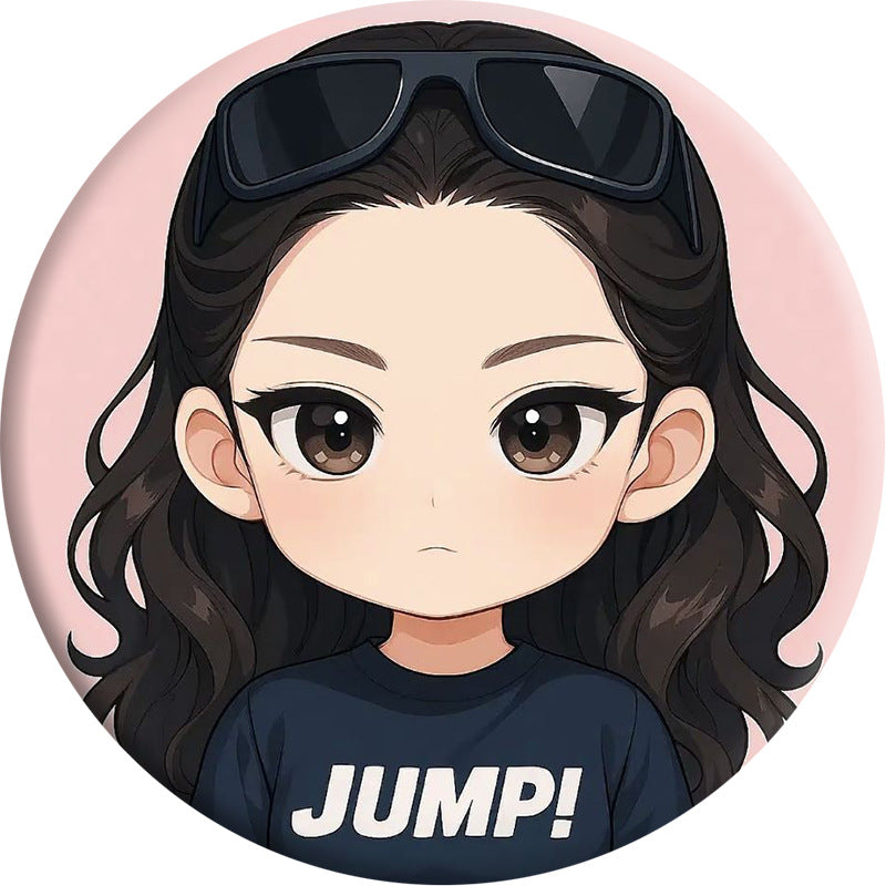 Blink JUMP Cartoon Badge Mirror Keychain