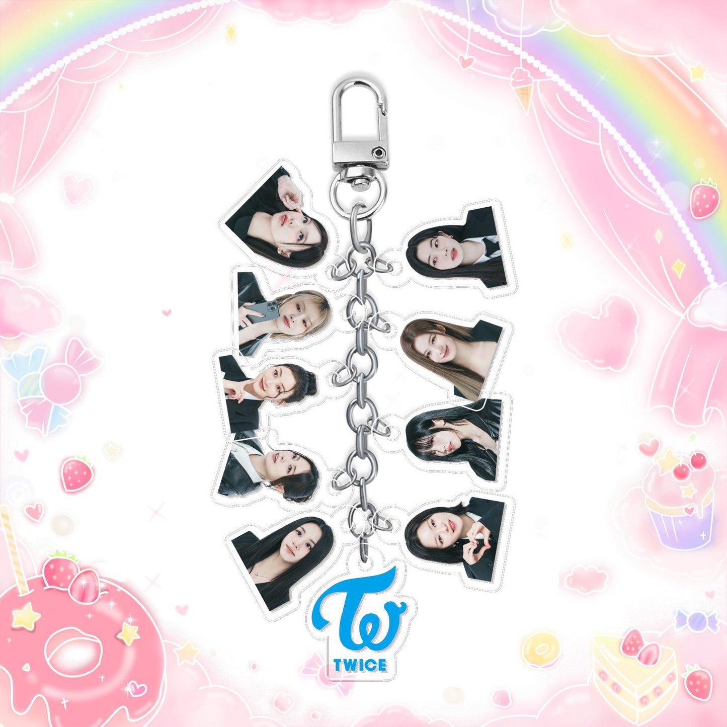 TWICE "Visual Collection" Multi-Charm Acrylic Keychain (Pick Your Bias)