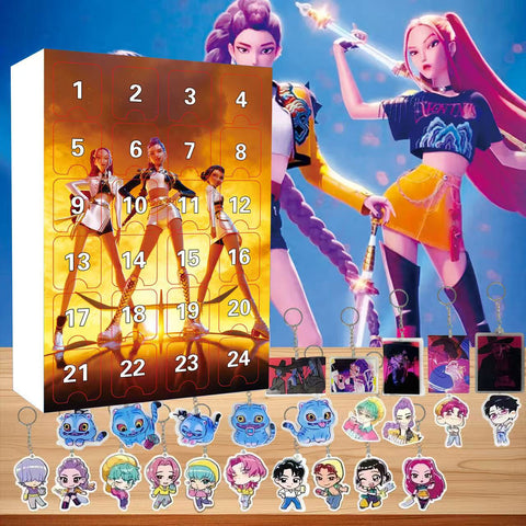 Anime Demon Hunter Girl Group Acrylic Keychains Pendants Blind Box K-Pop Merchandise for Students Backpack Gifts