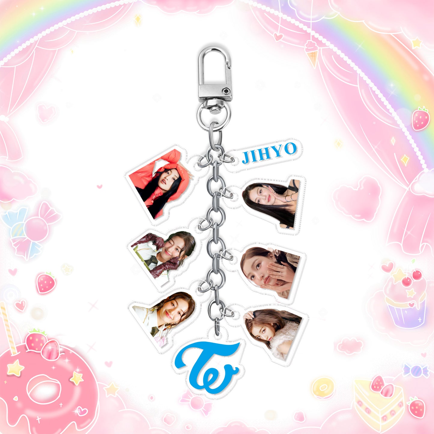 TWICE "Visual Collection" Multi-Charm Acrylic Keychain (Pick Your Bias)
