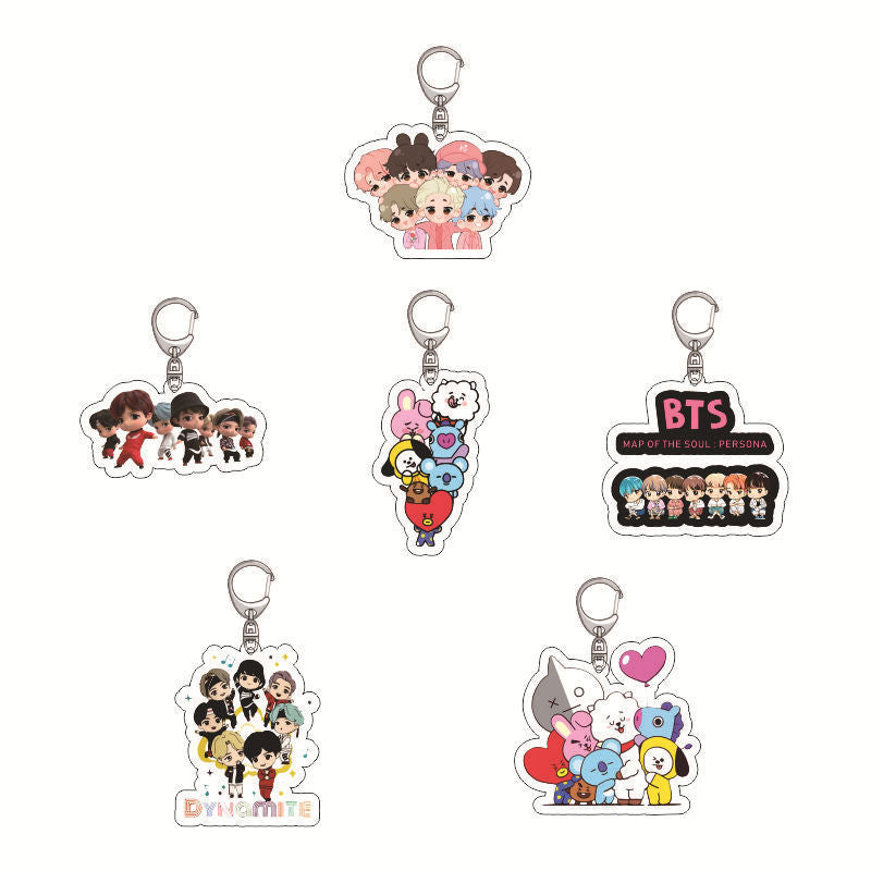 BTS Candy Series Keychain Cartoon Pendant Creative Campus Design