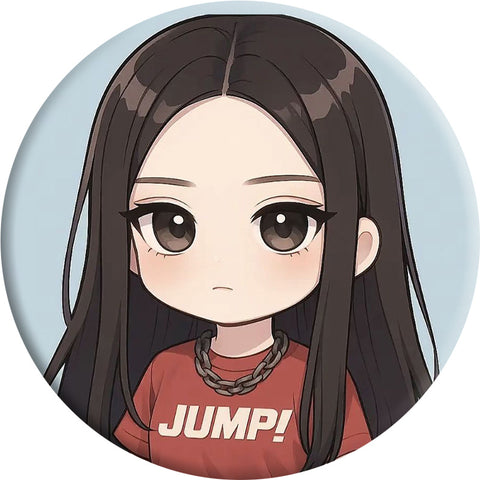 Blink JUMP Cartoon Badge Mirror Keychain