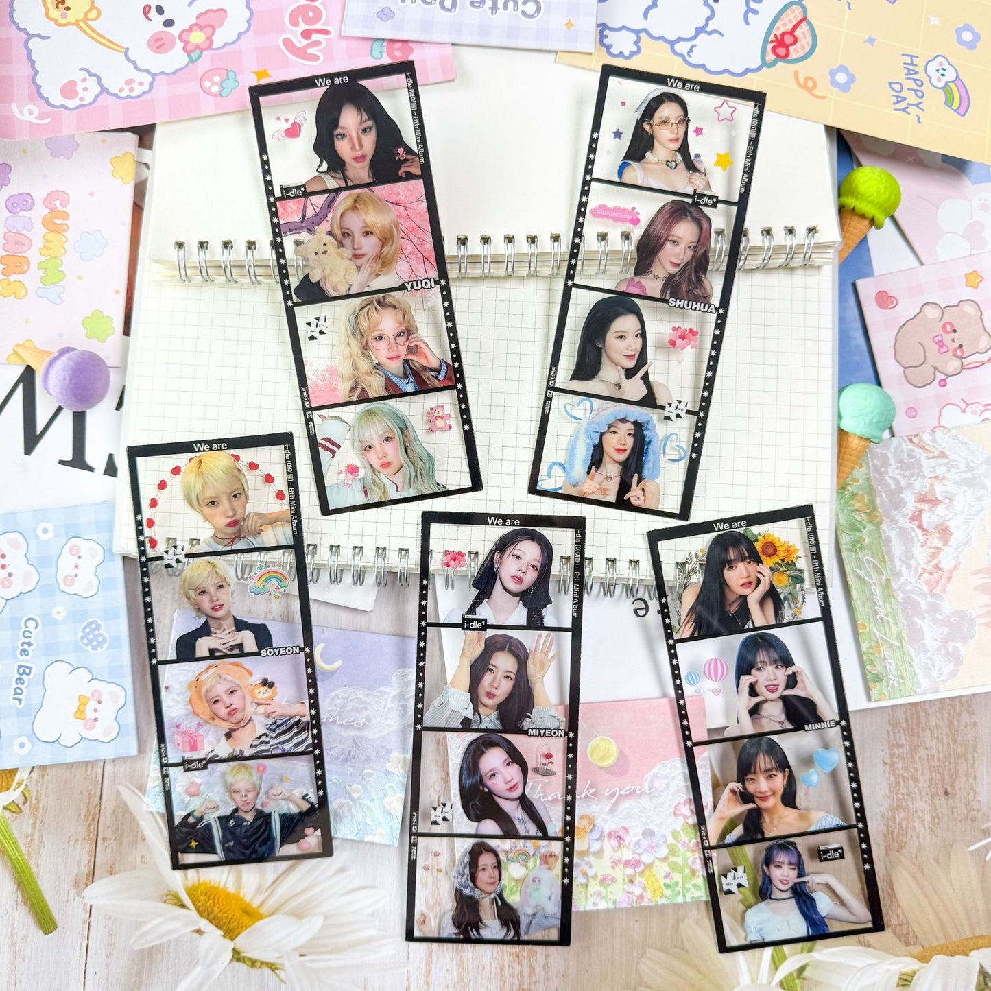 (G)I-DLE "We Are" Album Merch – 4-Cut Photo Bookmark Set (5 Pcs)