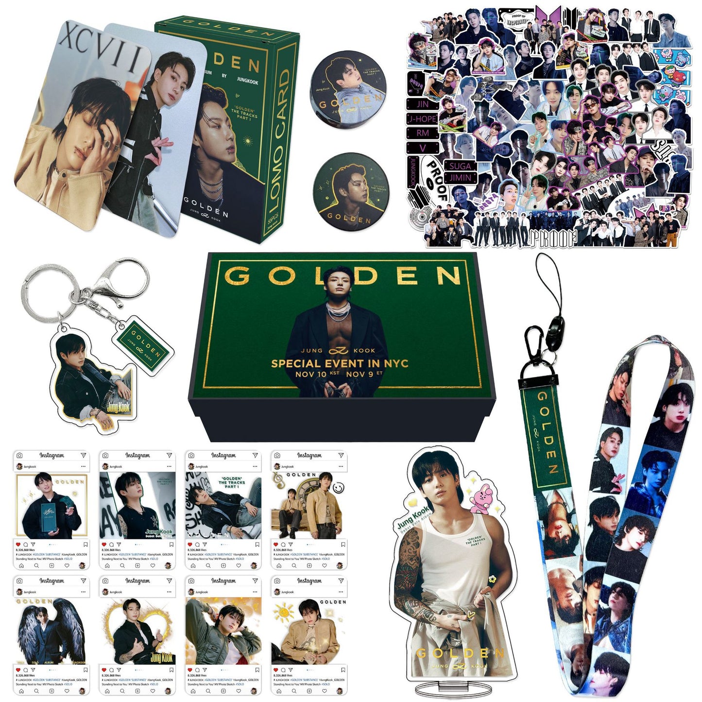 BTS Jungkook "GOLDEN" Solo Album Merch Gift Box Set