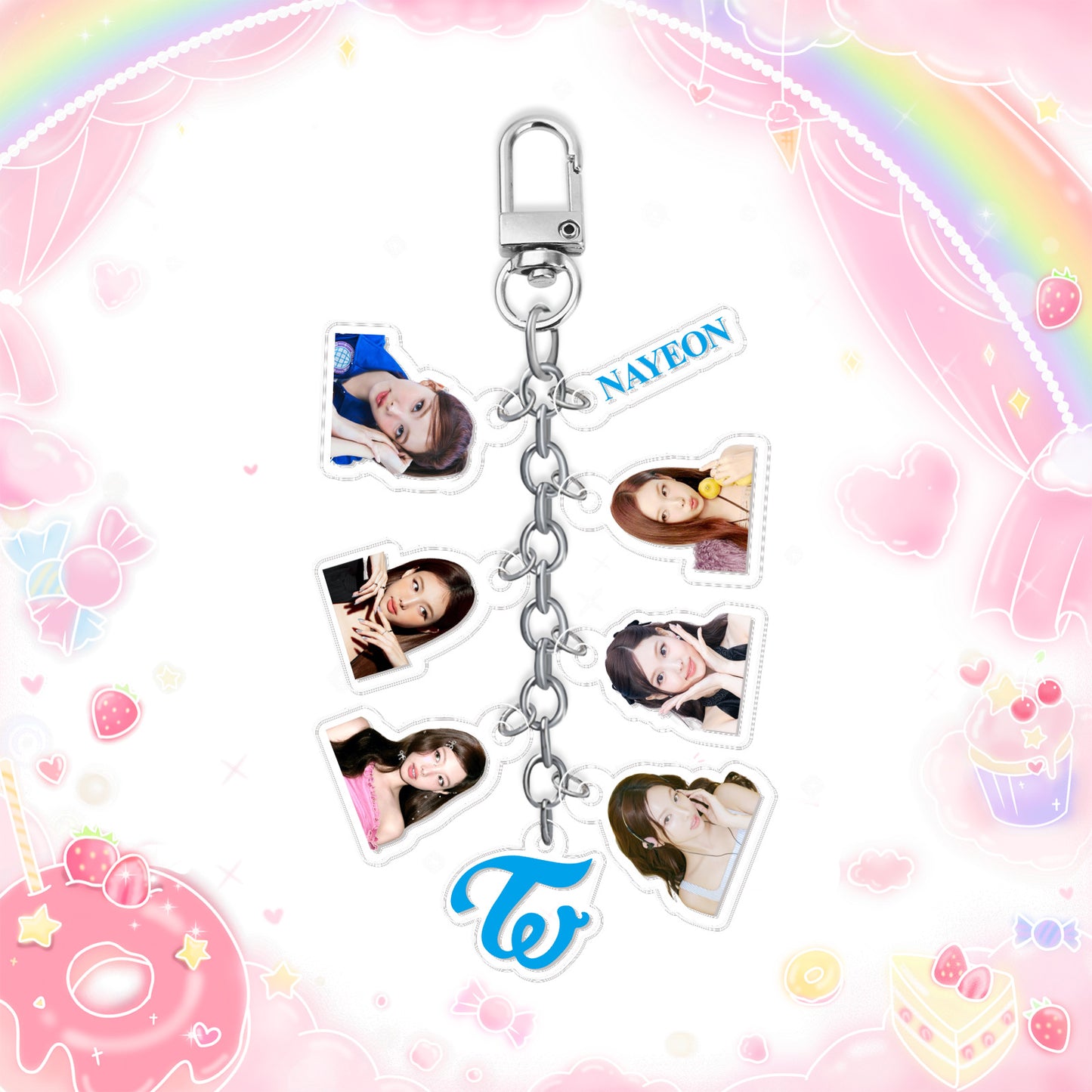 TWICE "Visual Collection" Multi-Charm Acrylic Keychain (Pick Your Bias)