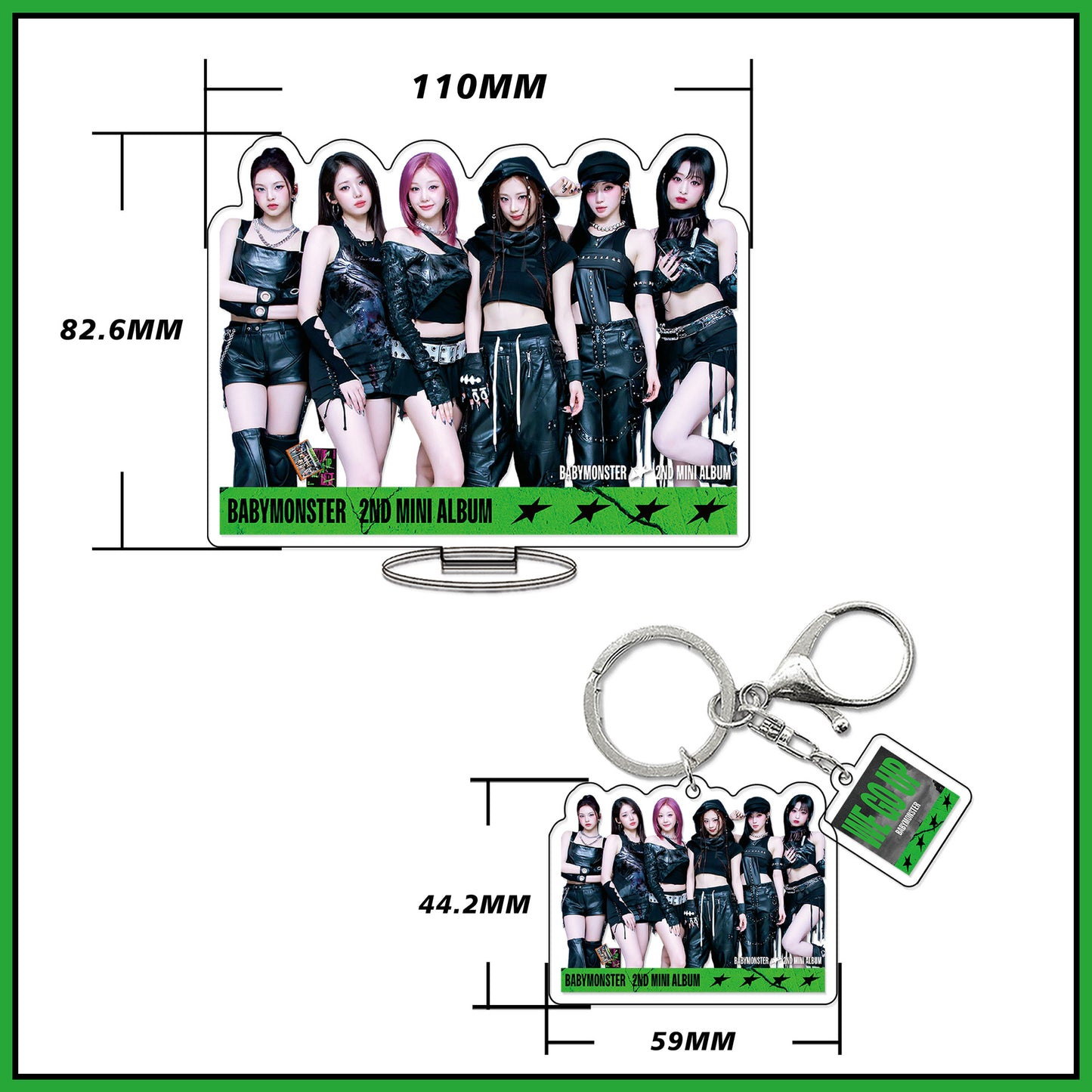 BABYMONSTER Mini Album Acrylic Standee & Keychain - "We Go Up" K-Pop Merch