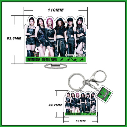 BABYMONSTER Mini Album Acrylic Standee & Keychain - "We Go Up" K-Pop Merch