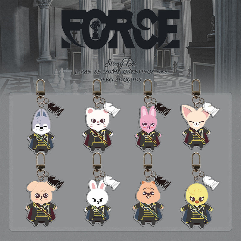 Stray Kids "FORCE" 2026 Desk Calendar Keychain Acrylic Pendant Knight Style King Chess