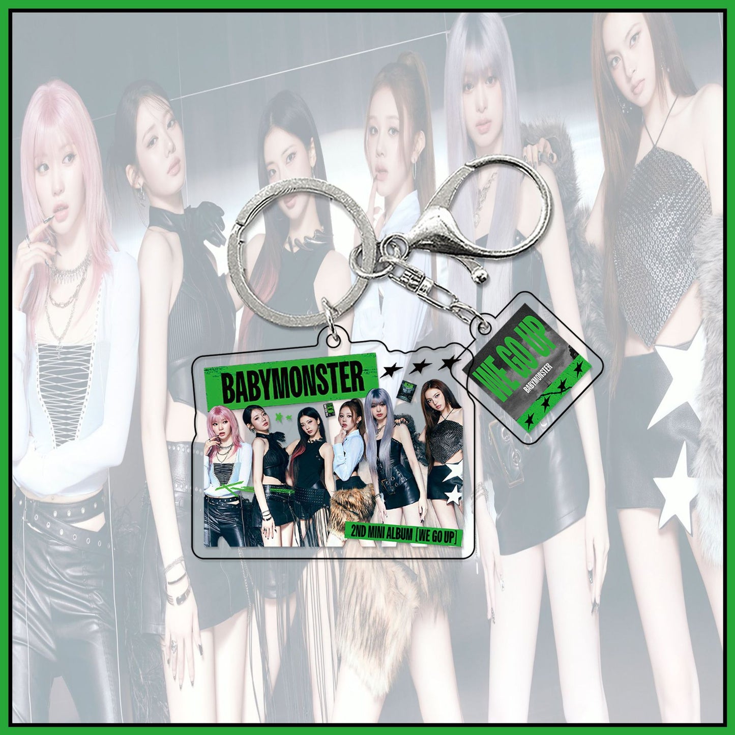 BABYMONSTER Mini Album Acrylic Standee & Keychain - "We Go Up" K-Pop Merch