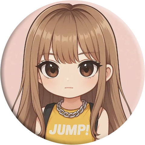 Blink JUMP Cartoon Badge Mirror Keychain