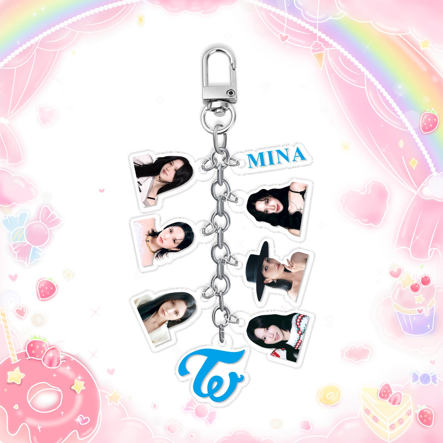 TWICE "Visual Collection" Multi-Charm Acrylic Keychain (Pick Your Bias)