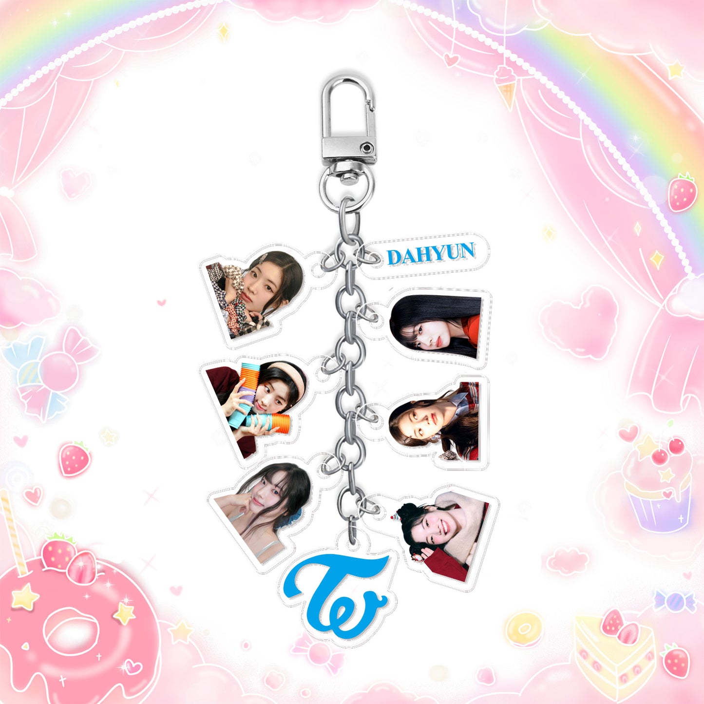 TWICE "Visual Collection" Multi-Charm Acrylic Keychain (Pick Your Bias)