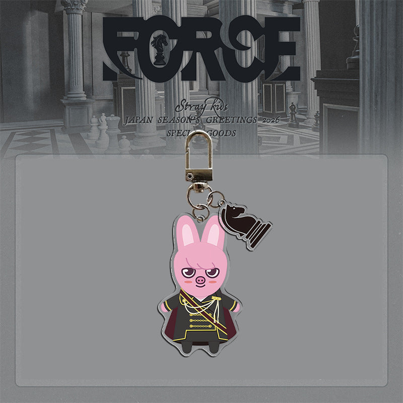 Stray Kids "FORCE" 2026 Desk Calendar Keychain Acrylic Pendant Knight Style King Chess