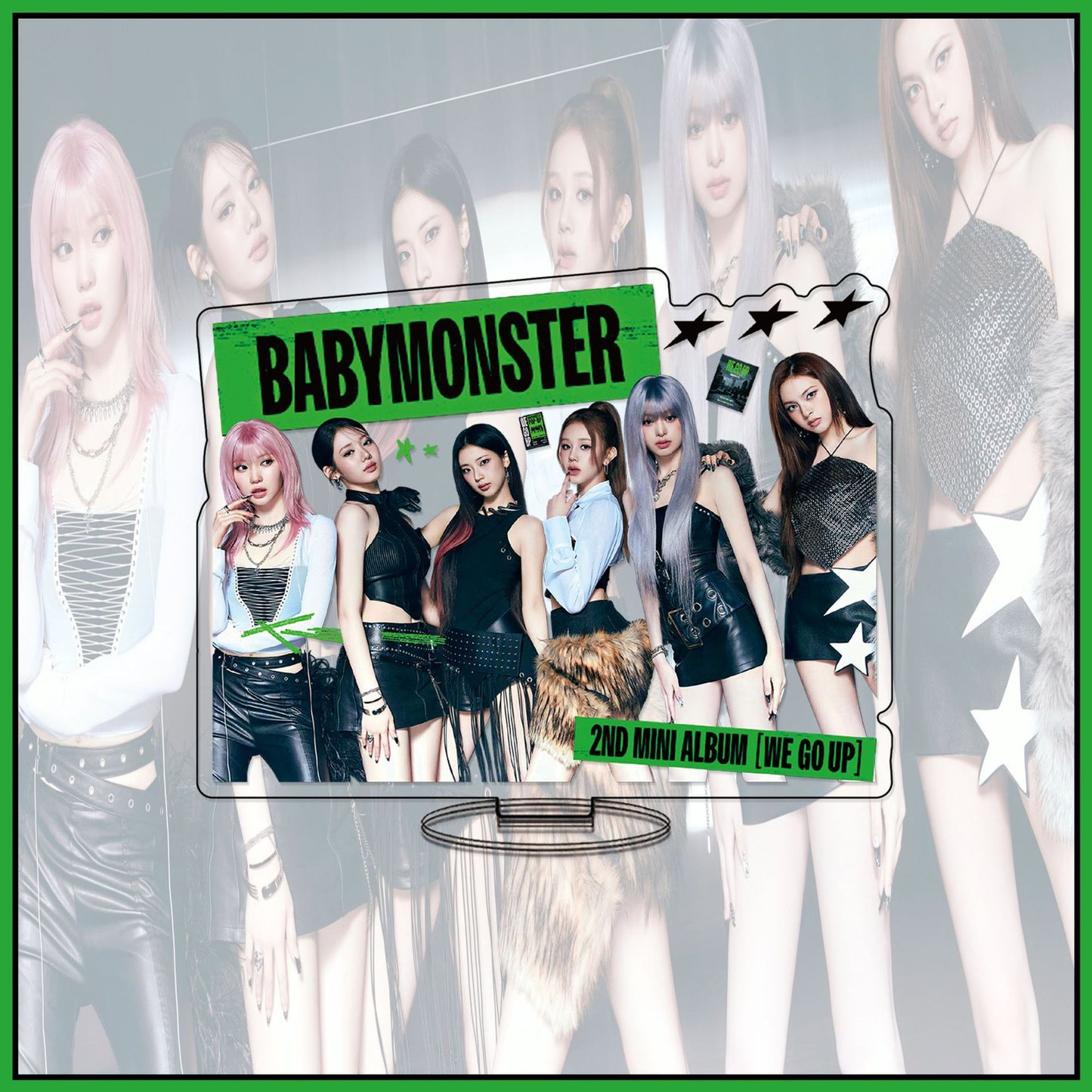 BABYMONSTER Mini Album Acrylic Standee & Keychain - "We Go Up" K-Pop Merch