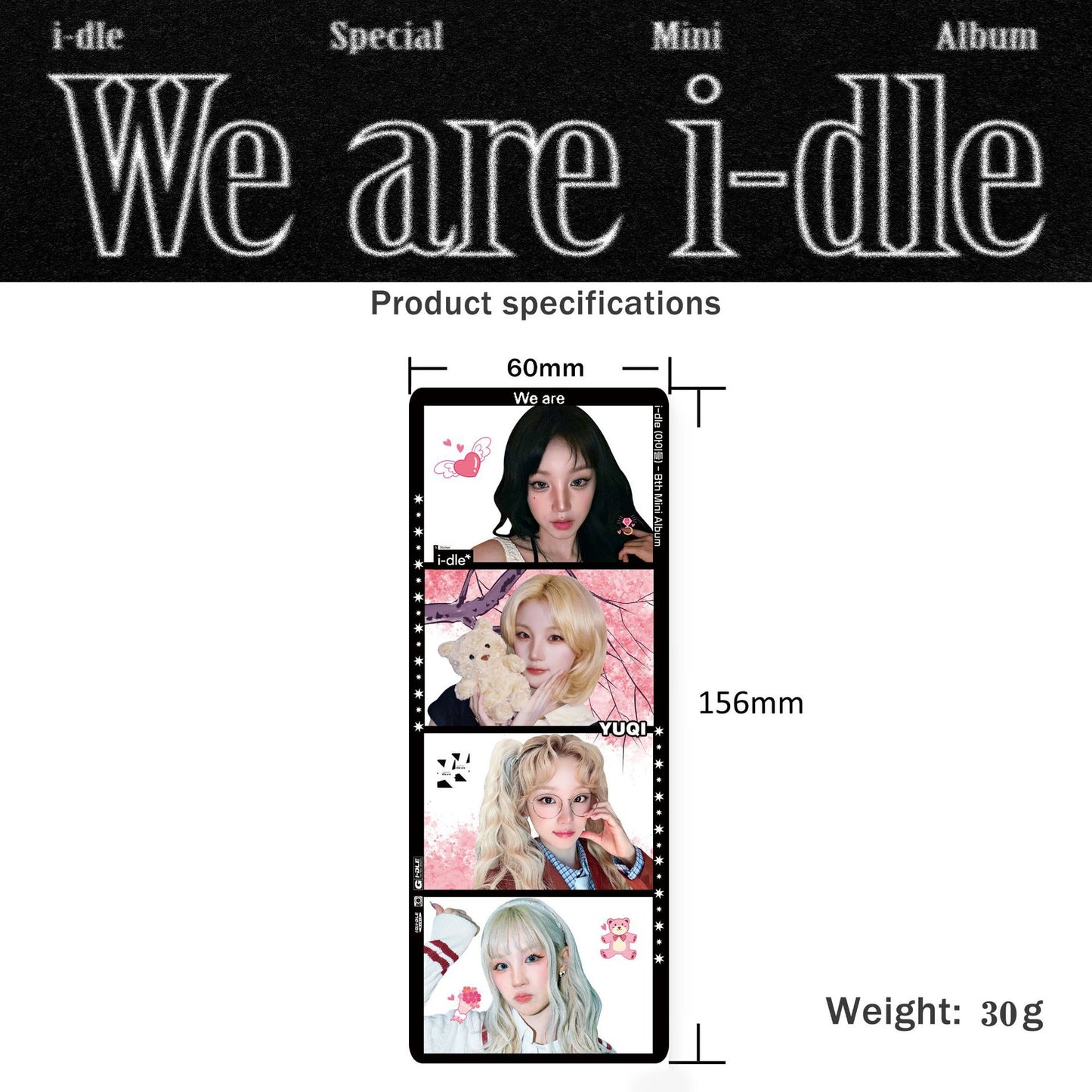 (G)I-DLE "We Are" Album Merch – 4-Cut Photo Bookmark Set (5 Pcs)