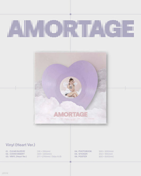 BLACKPINK JISOO - AMORTAGE (1st Mini Album) Color LP PINK/ HEART Ver.