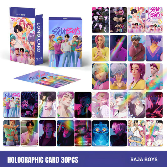Demon Hunters- SAJA BOYS 30pcs K-Pop Holographic Lomo Cards - Double-Sided Laser Photocards